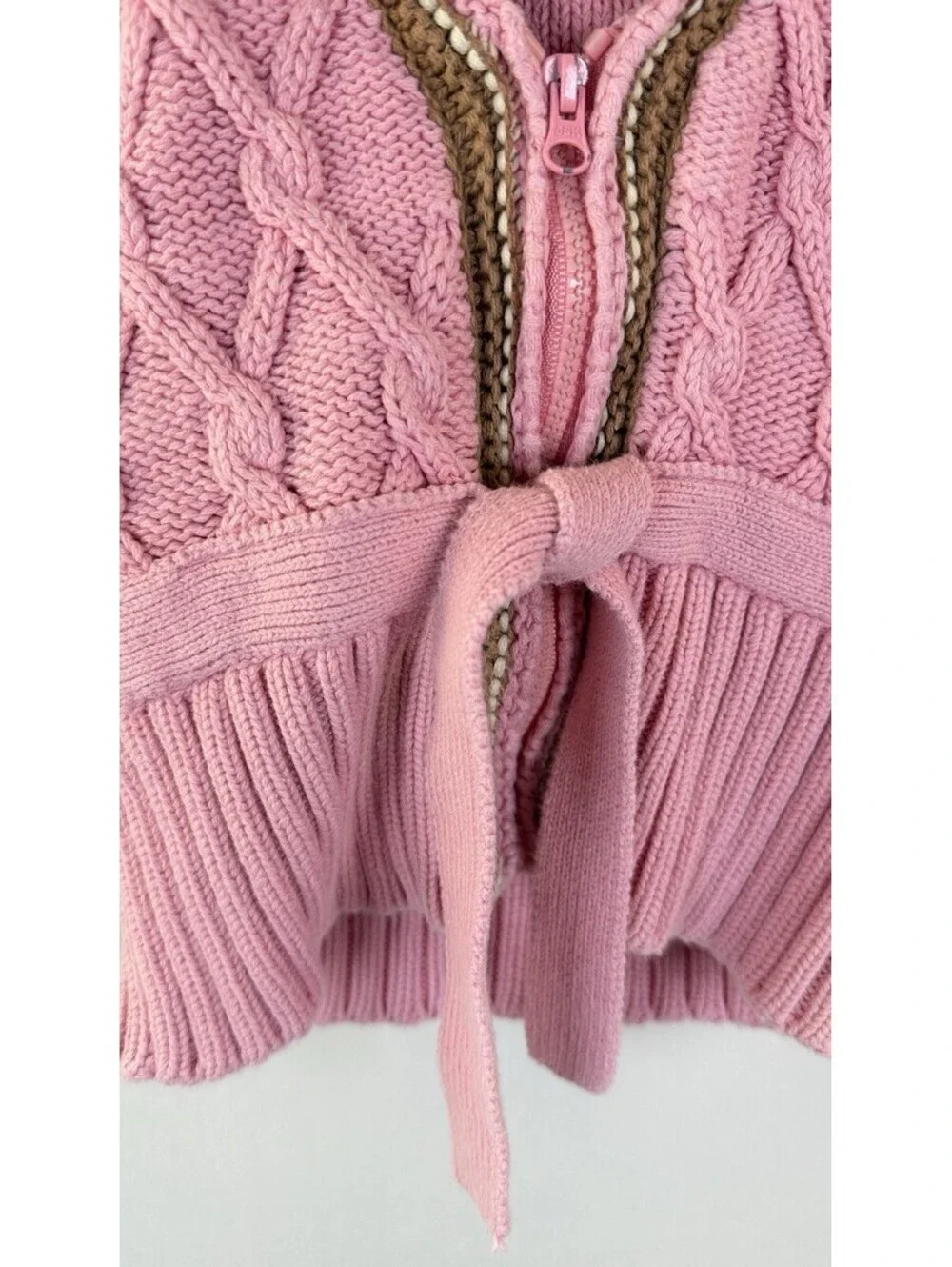 Genuine Kids From Oshkosh Girls Vest, Hooded Knitted Vest, Pink Color, Size 18mo